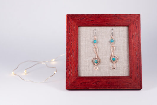 Treble clef earrings- copper - Image 3