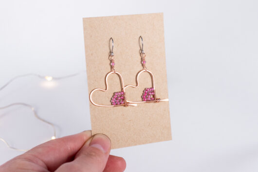 Heart earrings - copper