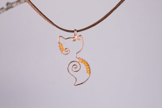 Fox pendant - copper