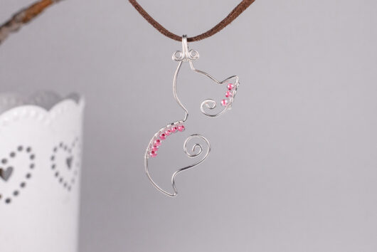 Fox pendant - silver-plated copper