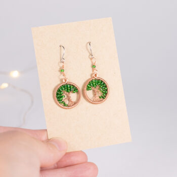 Elämänpuukorvakorut - kupari