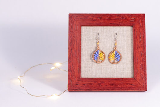 Tree of life earrings - copper - Image 3