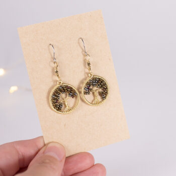 Elämänpuukorvakorut - messinki