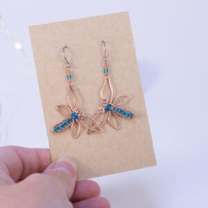 Dragonfly earrings – copper