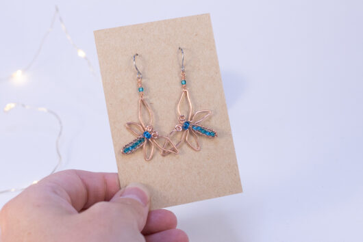 Dragonfly earrings - copper