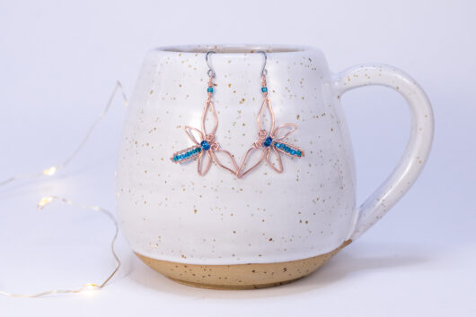 Dragonfly earrings - copper - Image 2