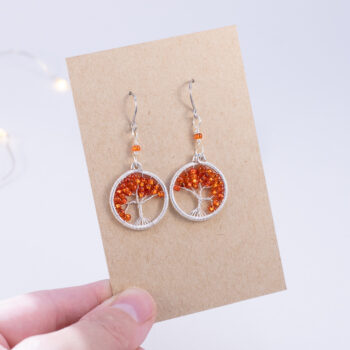 Elämänpuukorvakorut - hopeoitu kupari