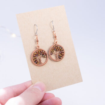 Elämänpuukorvakorut - kupari