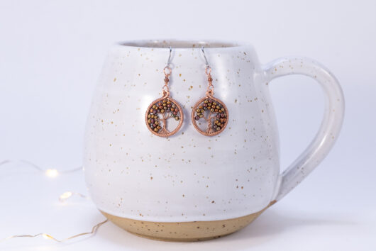 Tree of life earrings - copper - Image 2