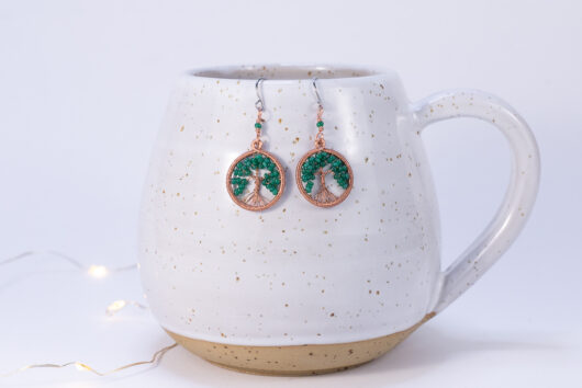 Tree of life earrings - copper - Image 2