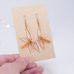 Dragonfly earrings - copper