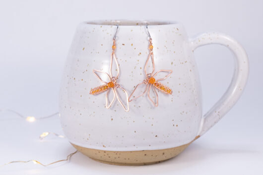 Dragonfly earrings - copper - Image 2