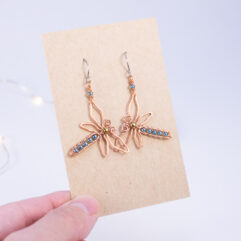 Dragonfly earrings - copper