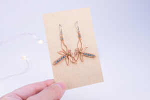 Dragonfly earrings – copper