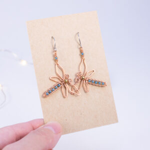 Dragonfly earrings – copper