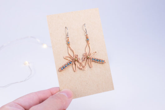 Dragonfly earrings - copper