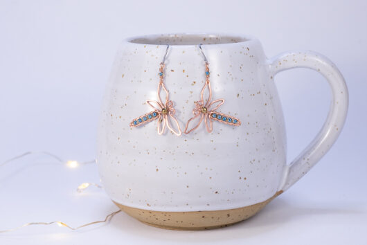 Dragonfly earrings - copper - Image 2