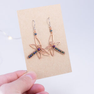 Dragonfly earrings – copper