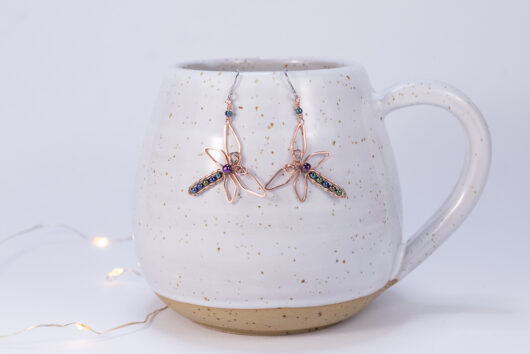 Dragonfly earrings - copper - Image 2