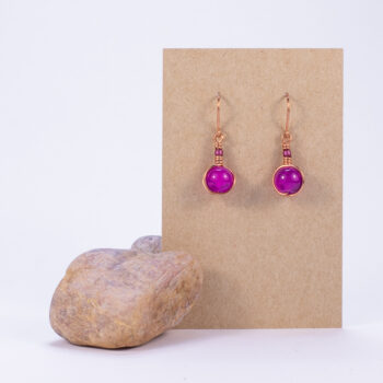 Lasihelmikorvakorut - kupari