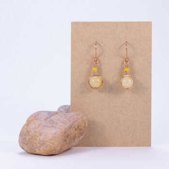 Lasihelmikorvakorut - kupari