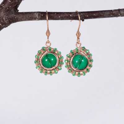 Lasihelmikorvakorut – kupari