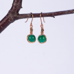 Lasihelmikorvakorut - kupari