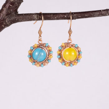 Glass beads earrings – copper