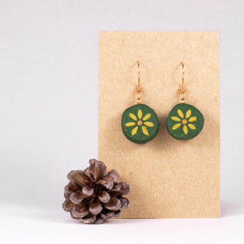 Drevené náušnice - slnečnice