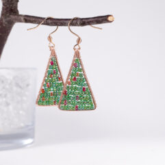 Joulukuusi-korvakorut - kupari