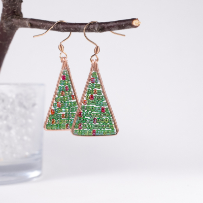 Joulukuusi-korvakorut – kupari