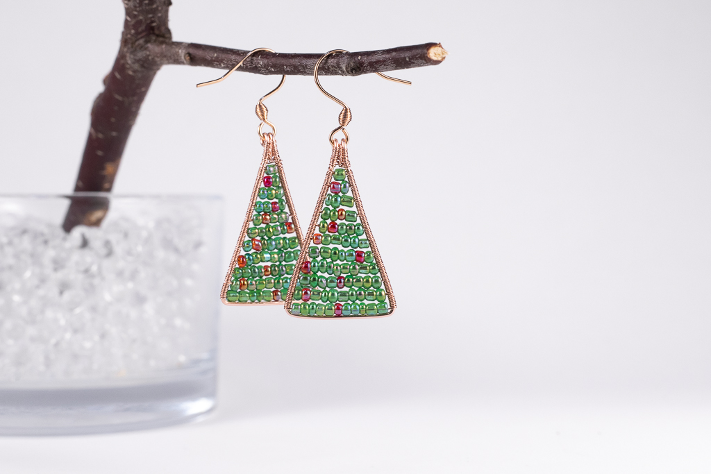 Joulukuusi-korvakorut - kupari