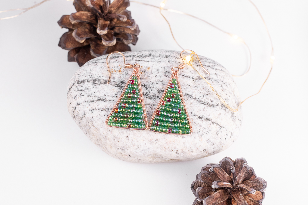 Joulukuusi-korvakorut - kupari - Image 2