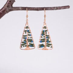 Joulukuusi-korvakorut - kupari