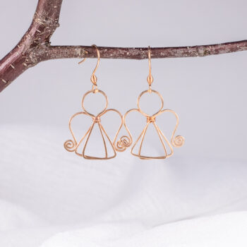 Medené náušnice - anjel