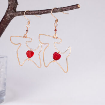 Medené náušnice - pes