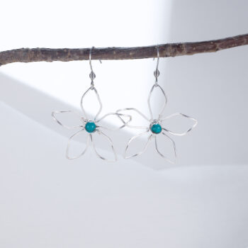 Kukkakorvakorut - hopeoitu kupari